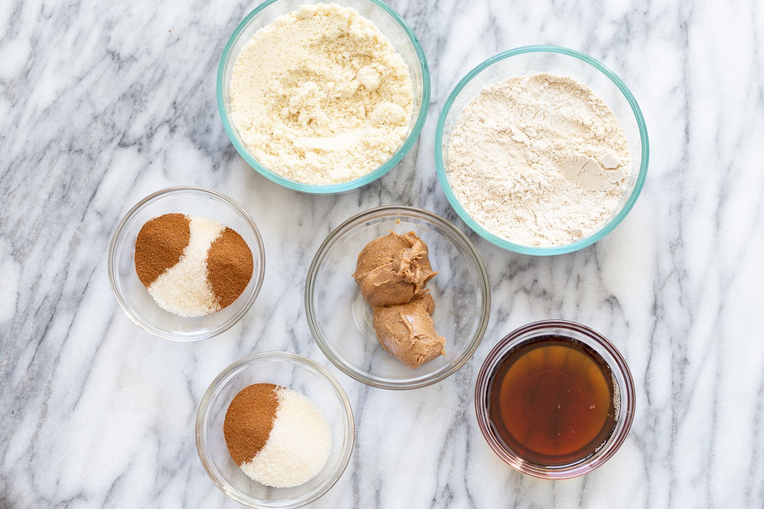 Snickerdoodle bites  overhead shot of ingredients for making Snickerdoodle Bites