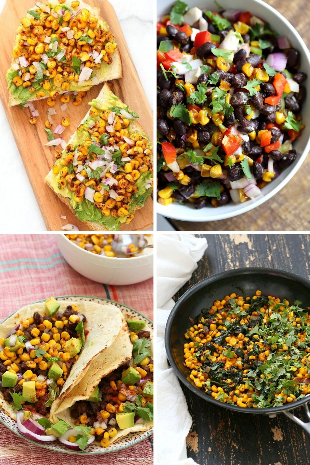 collage of corn recipe ideas