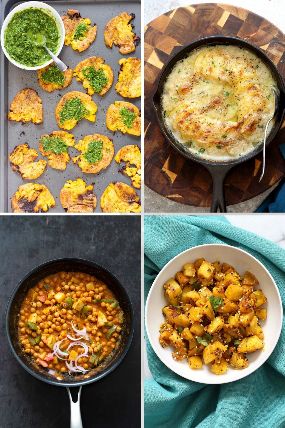 collage of potato recipe ideas