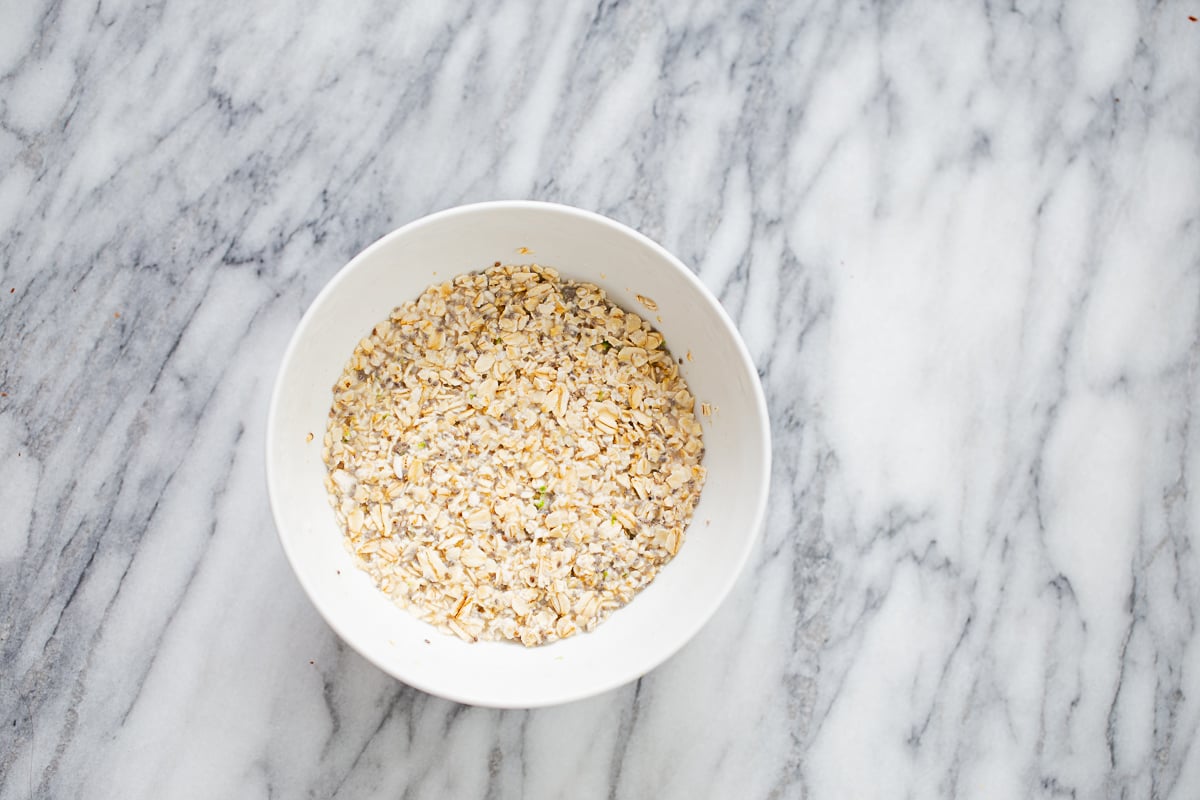 blueberry overnight oats  oats and chia seeds soaked in milk for overnight oats recipe