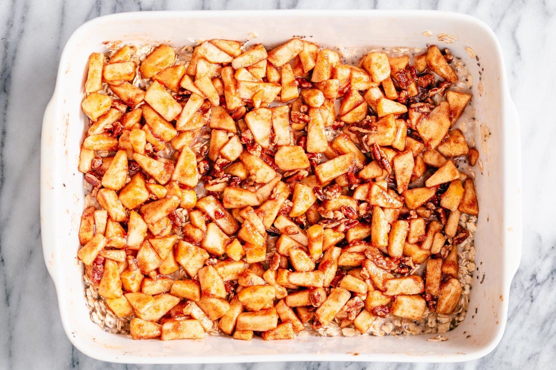 apple pie baked oatmeal oatmeal topped with apple pie topping