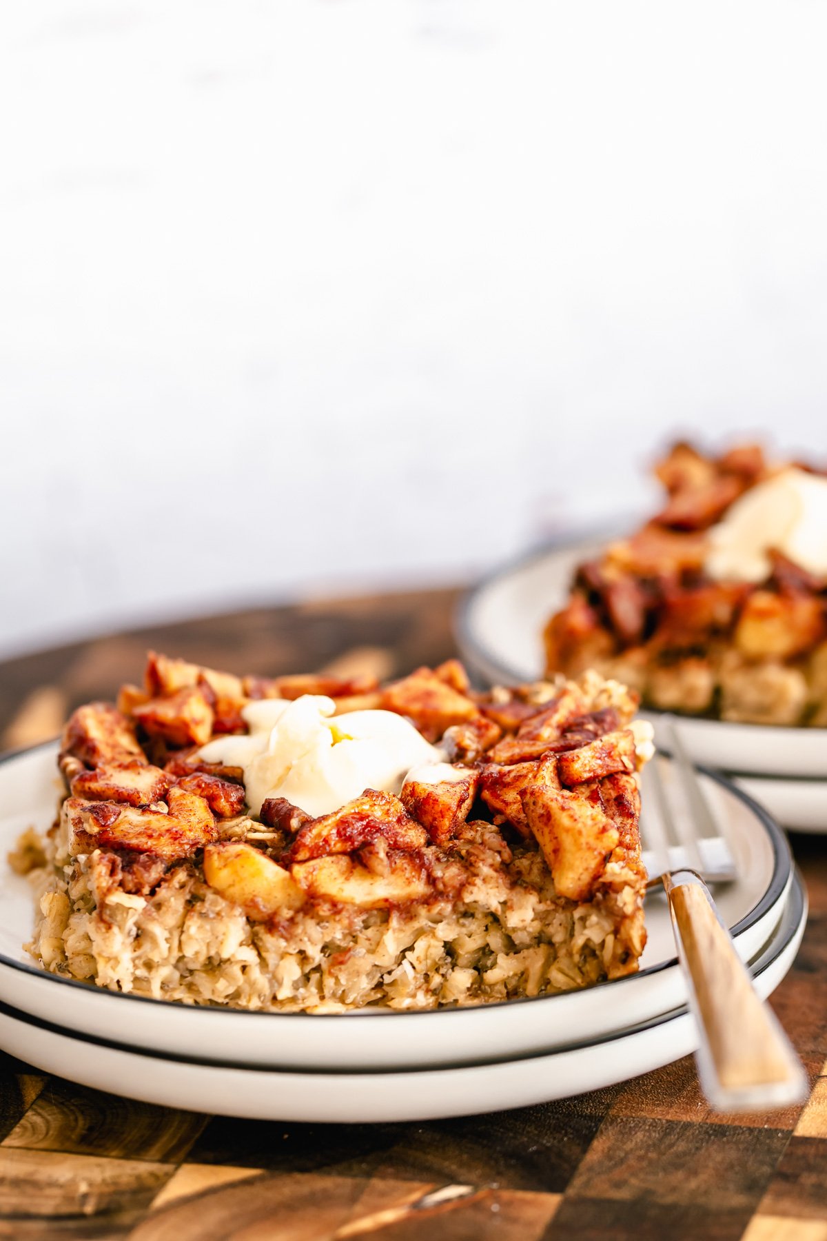 apple pie baked oatmeal a slice of vegan apple pie baked oatmeal