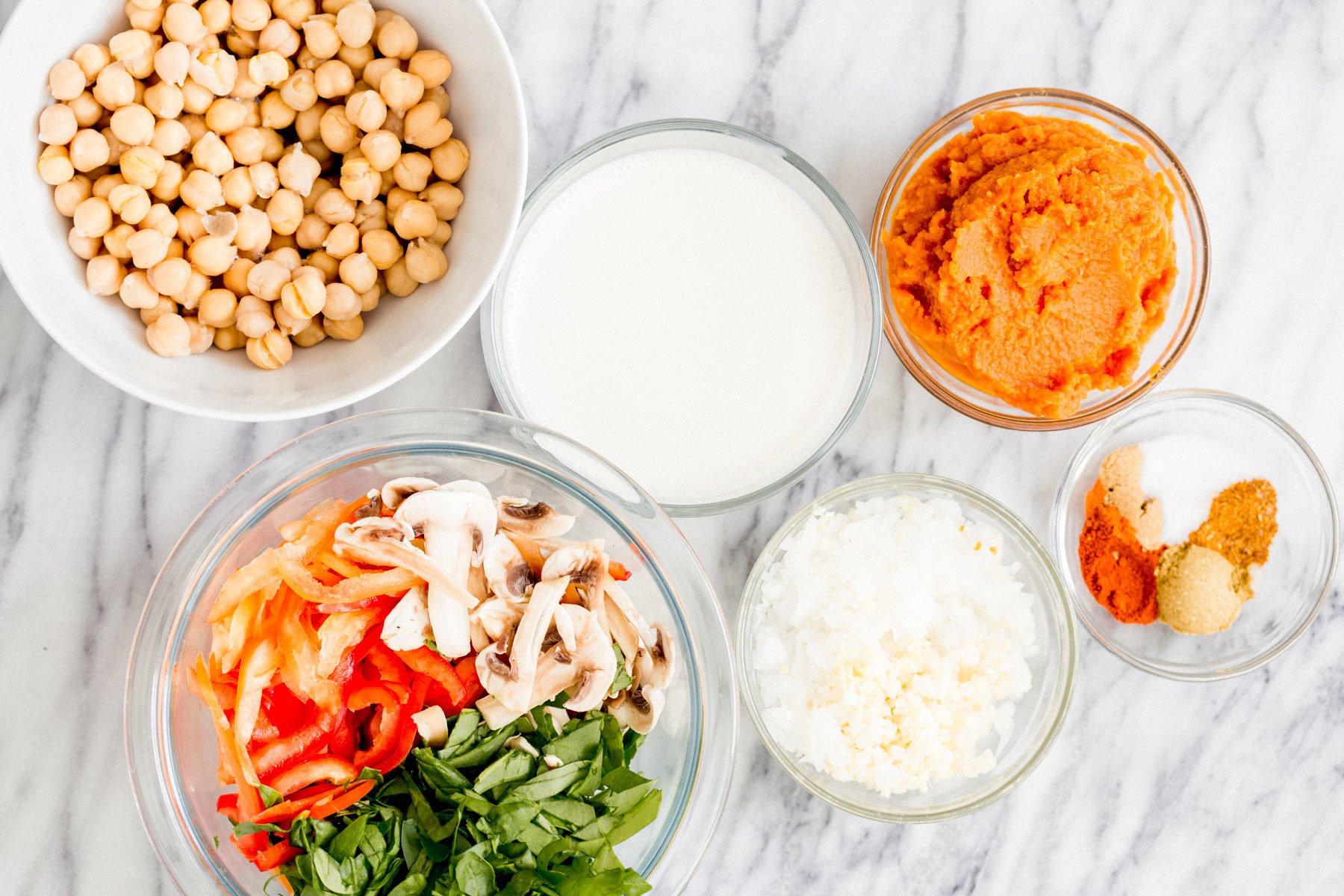 pumpkin curry  ingredients needed for making vegan chickpea pumpkin curry