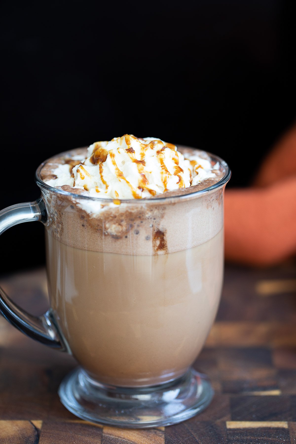 salted caramel mocha a mug of salted caramel mocha with whipped cream