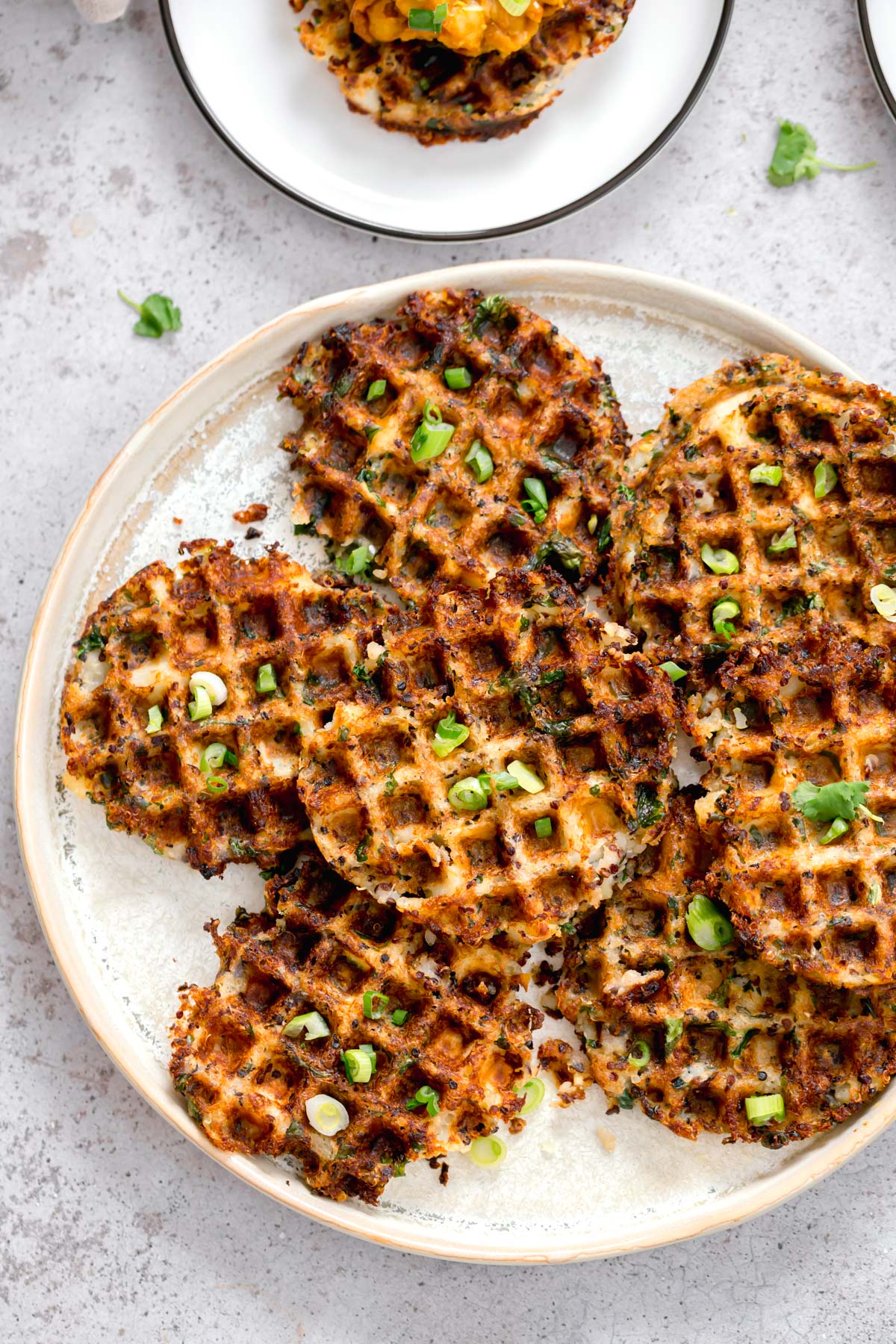 vegan quinoa waffles crispy vegan potato quinoa waffles topped with chopped chives