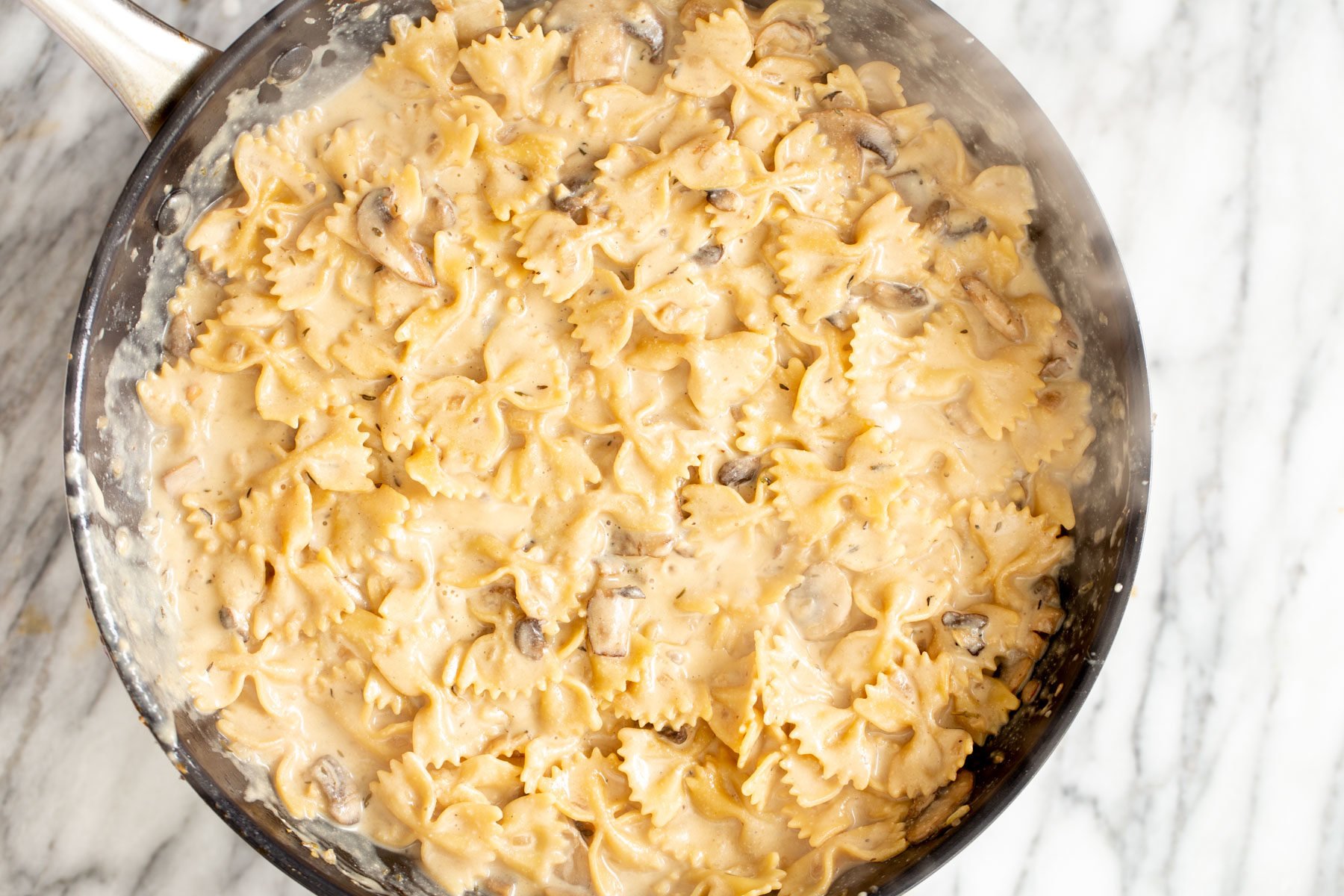vegan mushroom stroganoff creamy vegan mushroom stroganoff in a saucepan