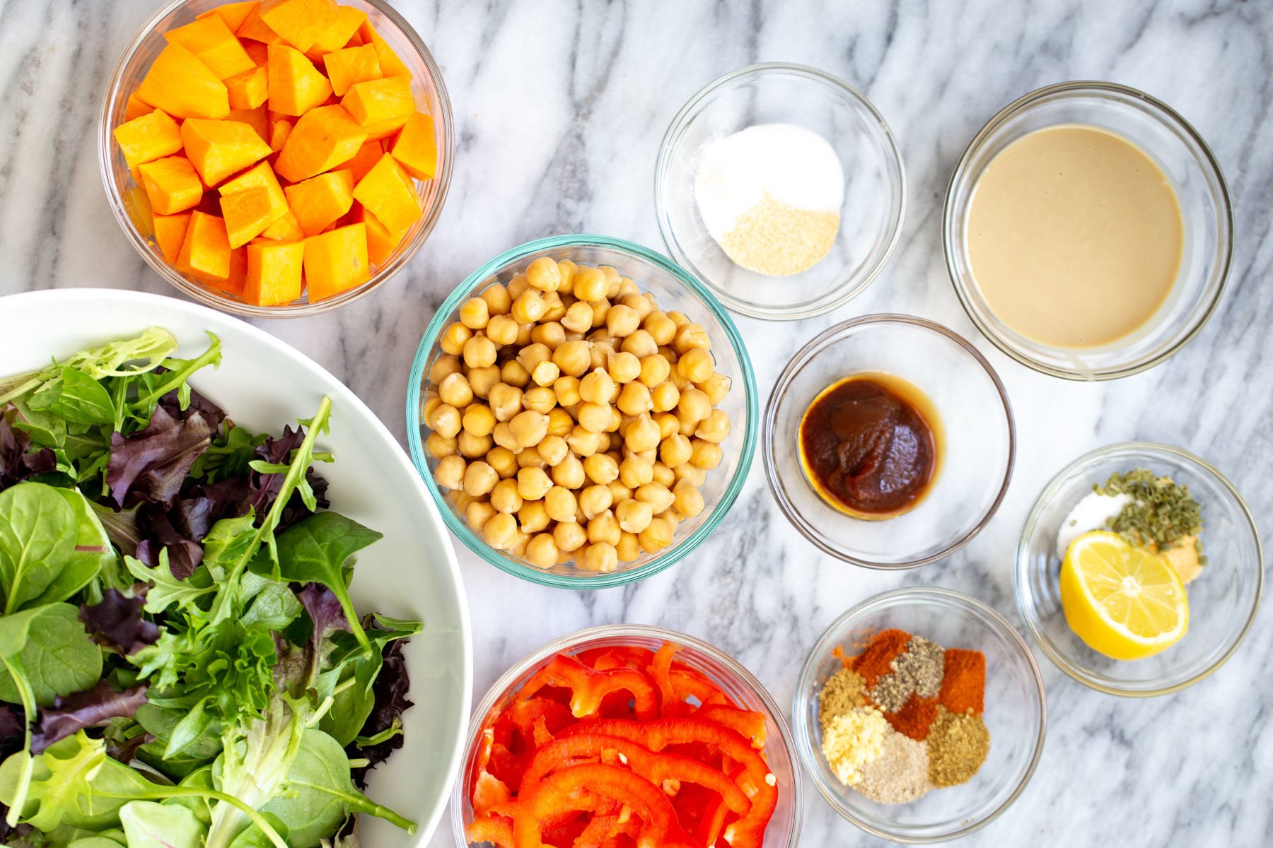 sweet potato chickpea salad  ingredients needed for making salad sweet potato chickpea salad bowls