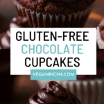 photos of gluten-free chocolate cupcakes, text overlay