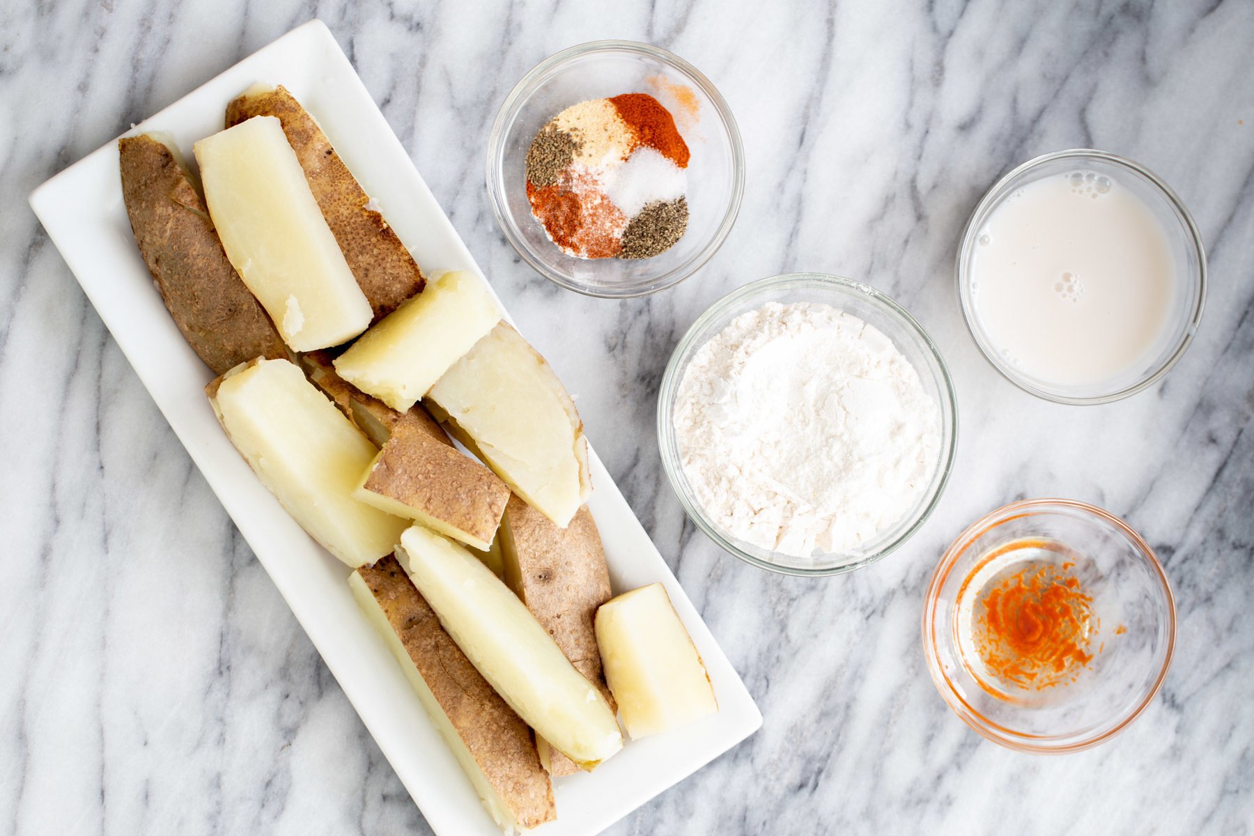ingredients needed for making jo jo potatoes