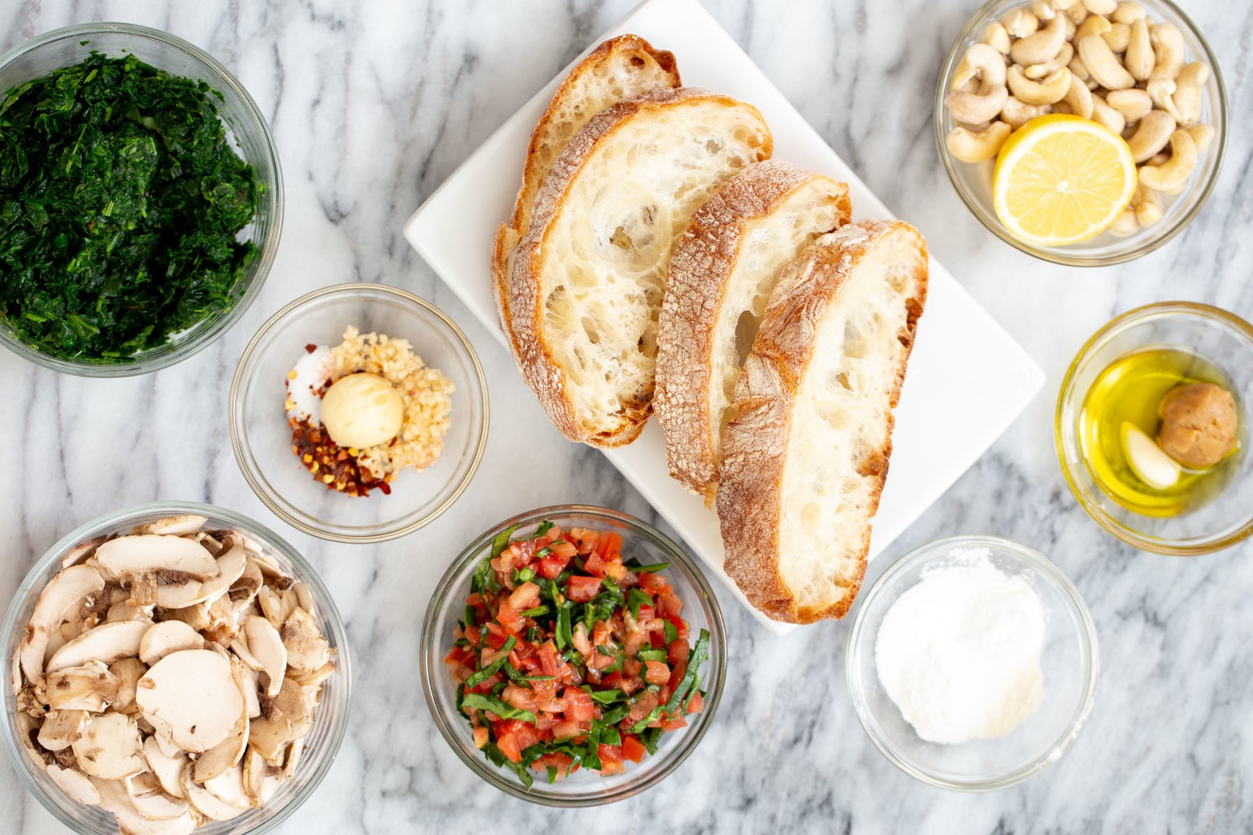 ingredients needed for making vegan cheese melts