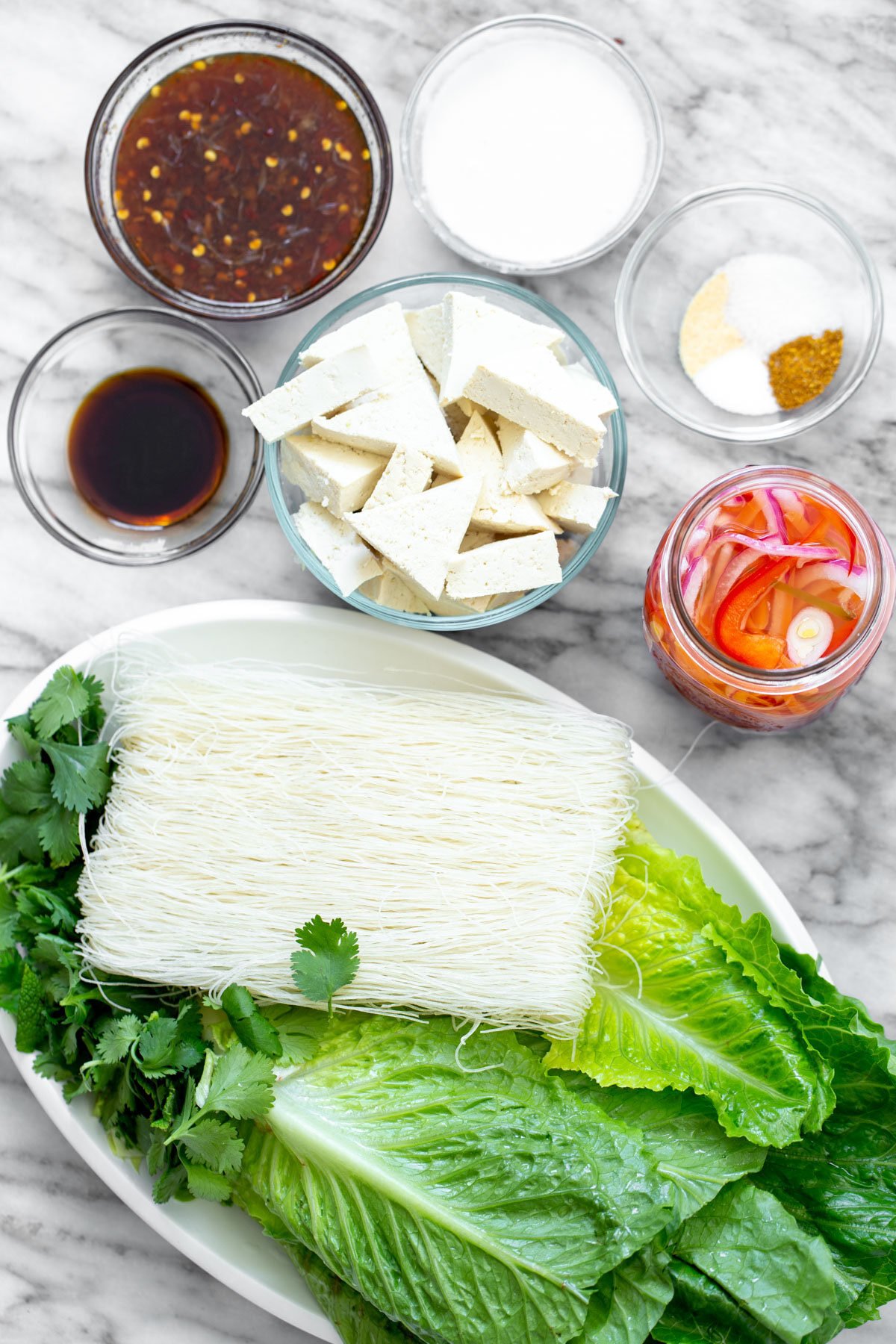 tofu noodle bowls  ingredients needed for making tofu noodle bowls
