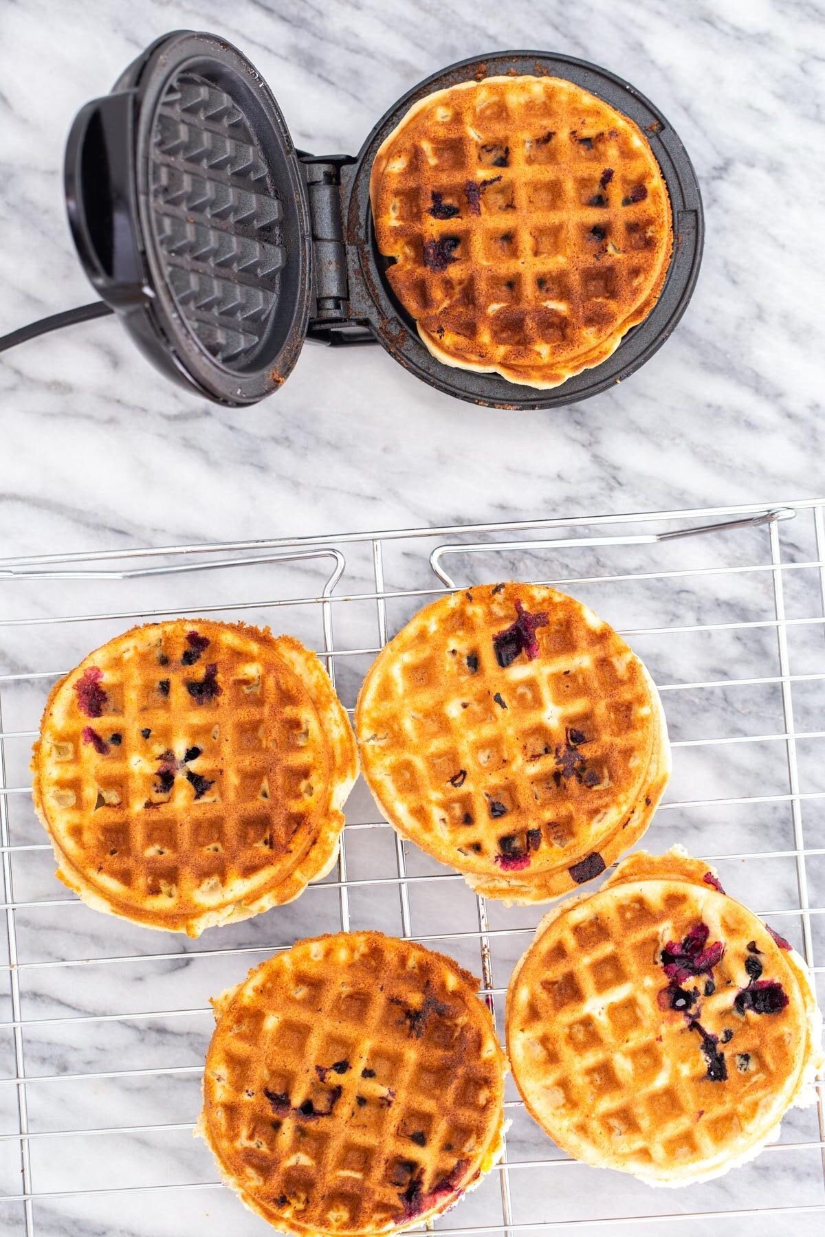 lemon blueberry waffles freshly baked glutenfree lemon blueberry waffles cooling on a cooling rack