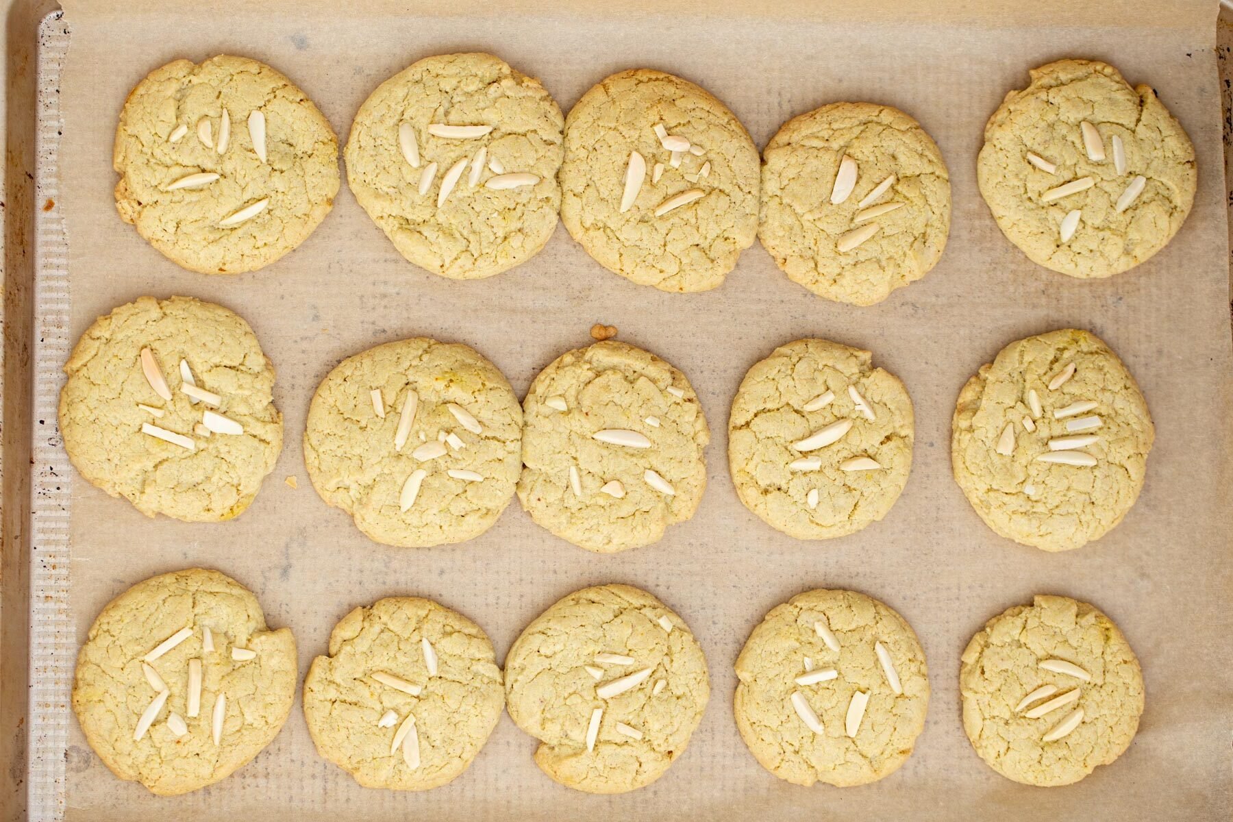 pistachio cookie recipe freshly baked vegan pistachio cookies on a lined sheet pan