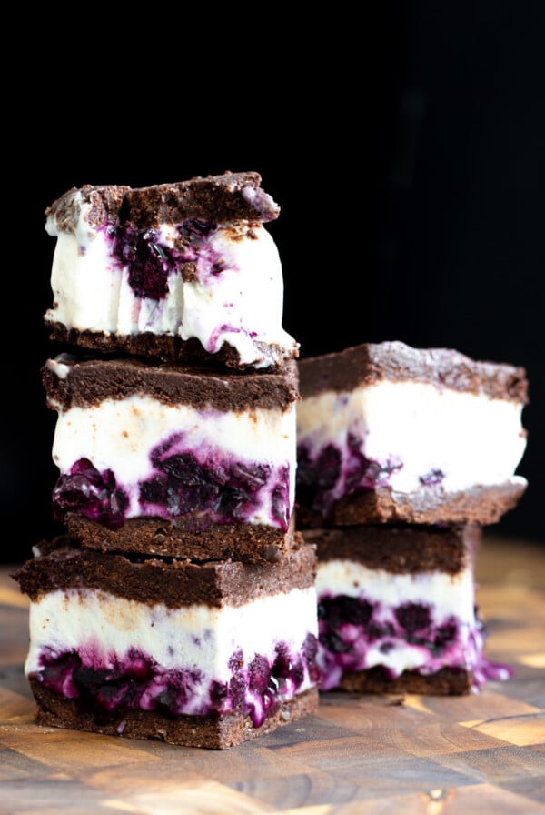 vegan vanilla ice cream sandwiches stacked