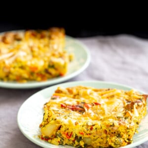 a serving of vegan Mexican egg casserole