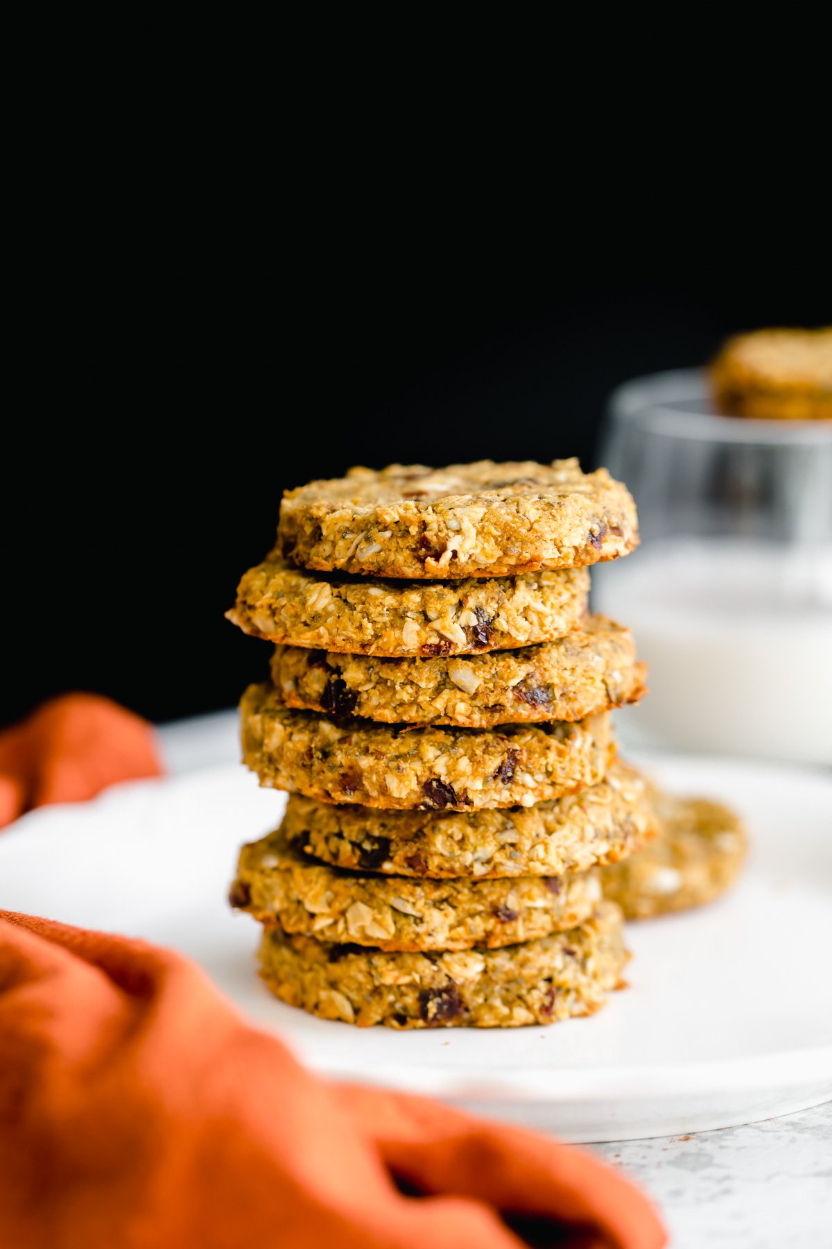 pumpkin breakfast cookies  stacked vegan pumpkin breakfast cookies with nuts and seeds