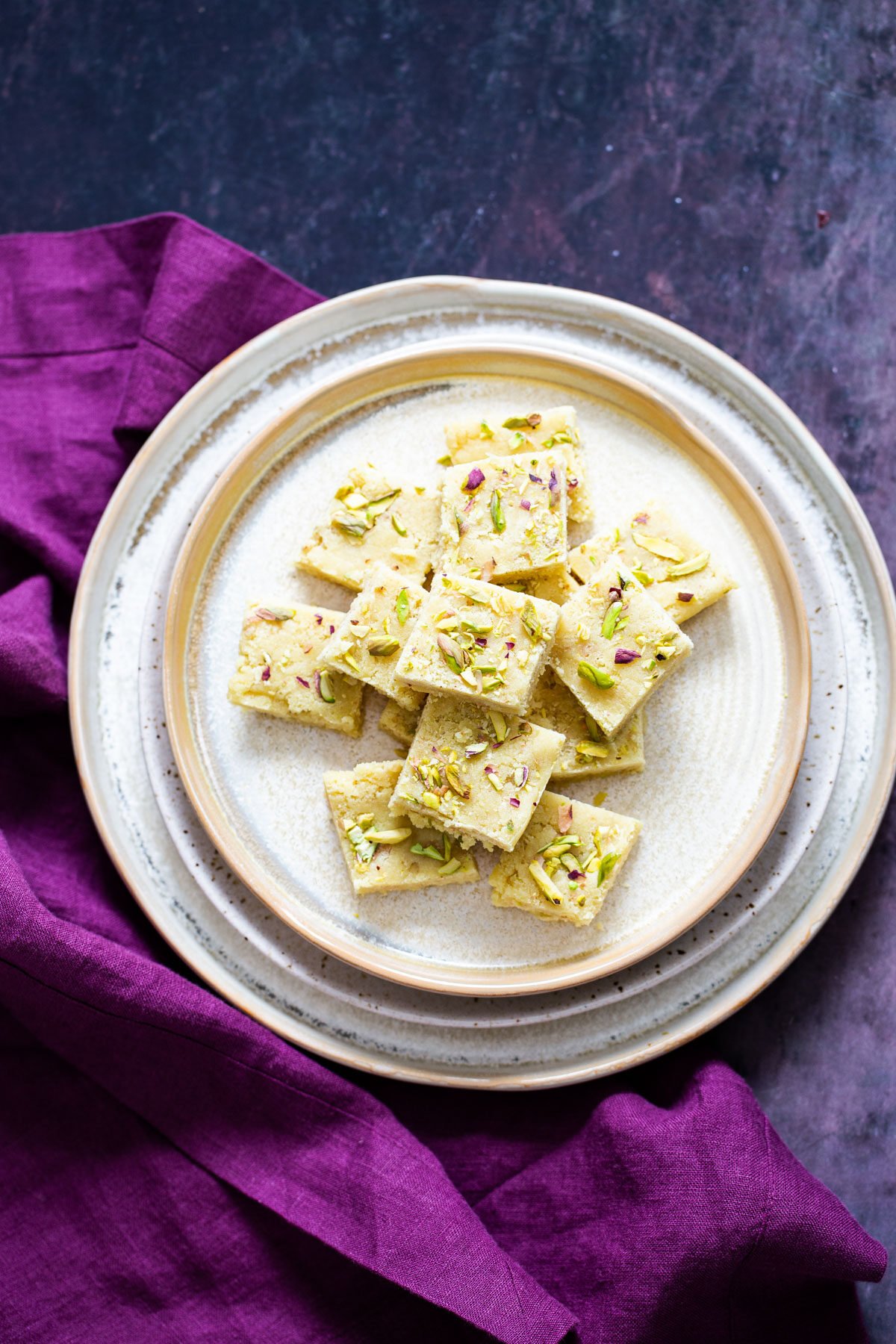 almond burfi vegan almond burfi topped with pistachios and almonds