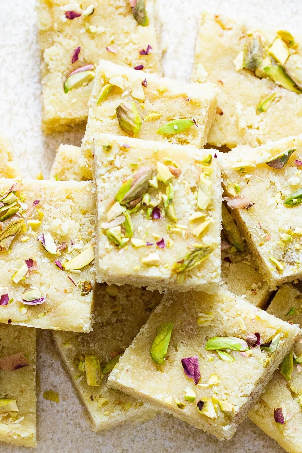 almond burfi  almond burfi topped with chopped nuts