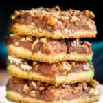 stacked vegan pecan pie bars