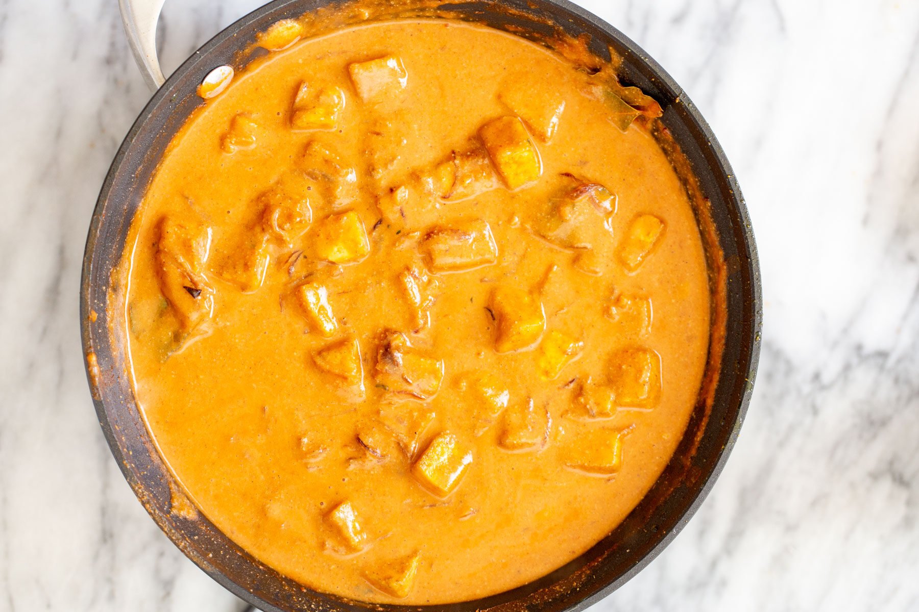 tofu malai curry with coconut milk gravy