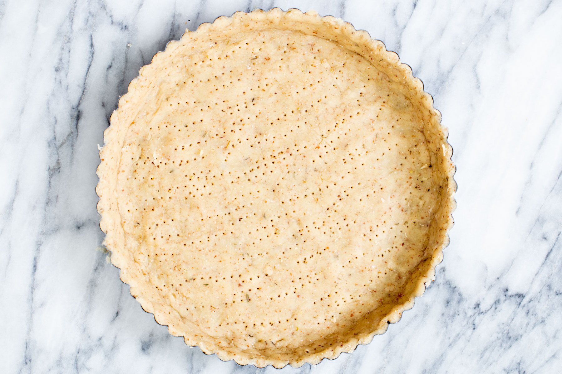 vegan shortcrust pastry in a pie pan