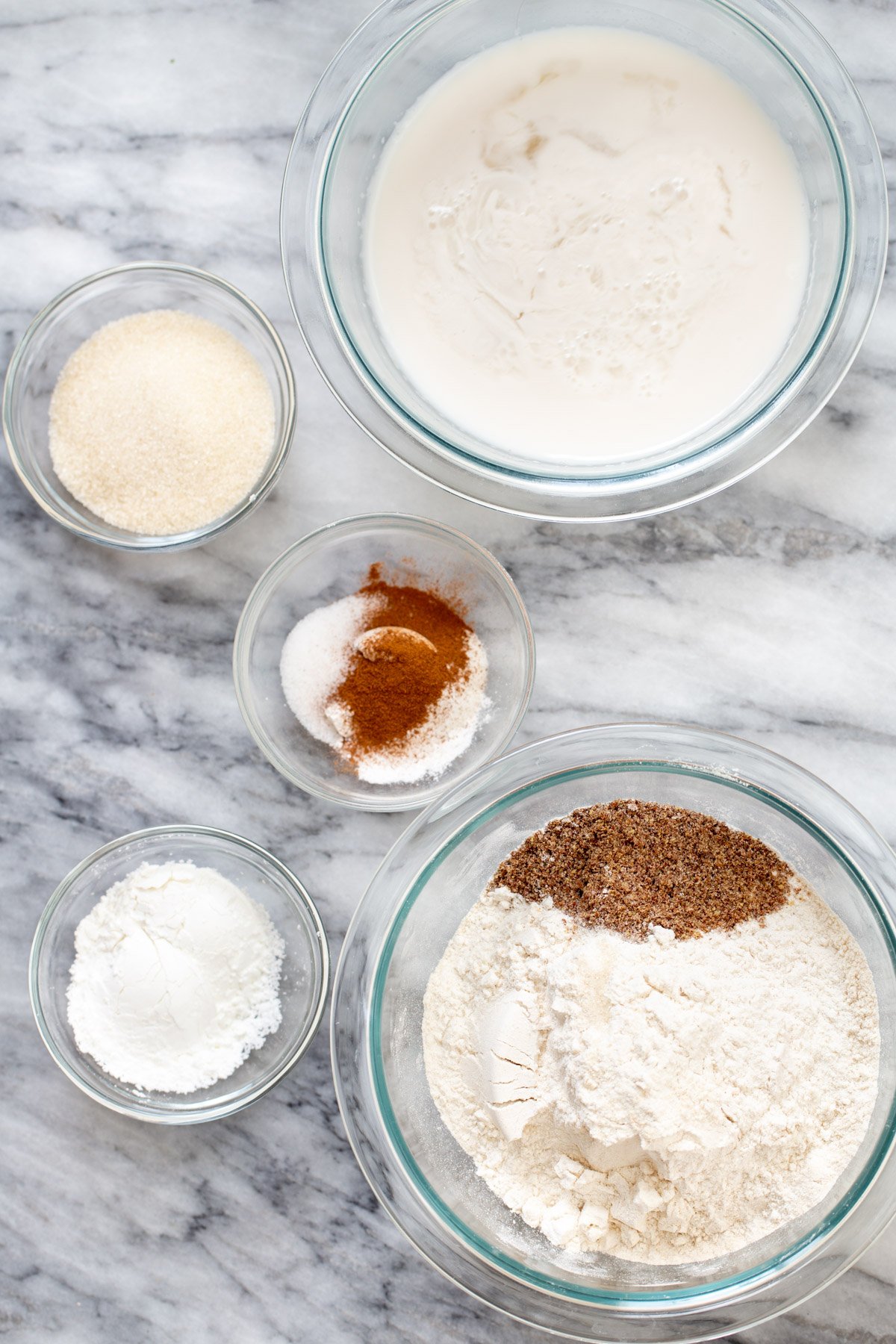 ingredients needed for making vegan sheet pan pancakes