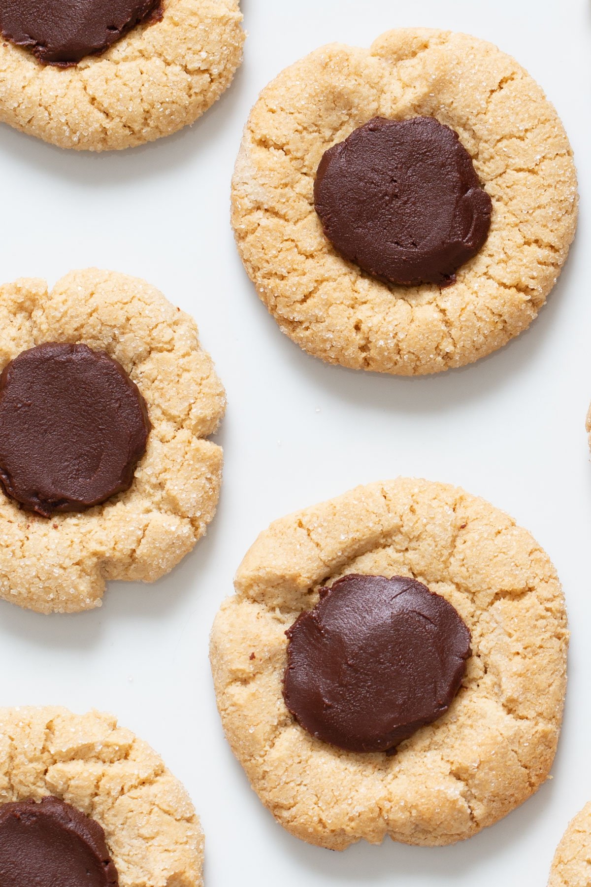 gluten free thumbprint cookies vegan gluten free chocolate thumbprint cookies on a marble counter