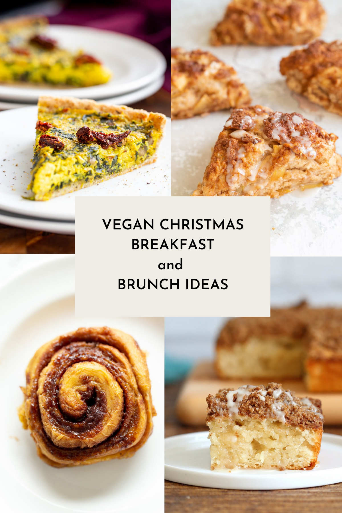 Collage of Vegan Christmas breakfast options