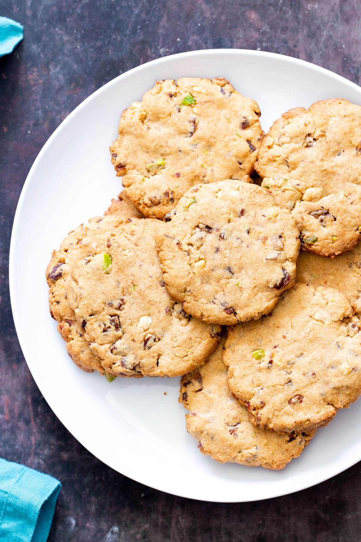 cookie mix in a jar  homemade vegan date nut cookies on a white plate