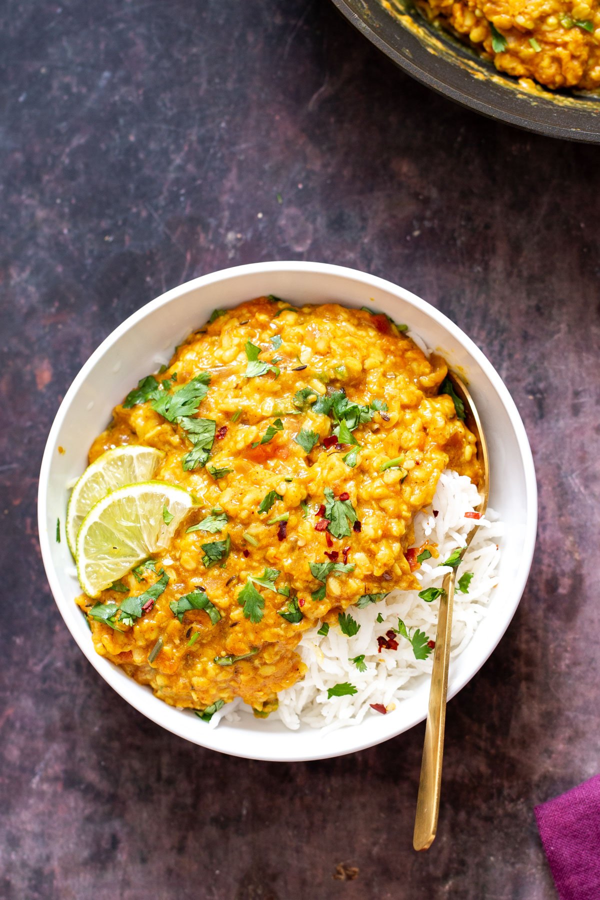 spicy ural dal spicy ural dal served with rice