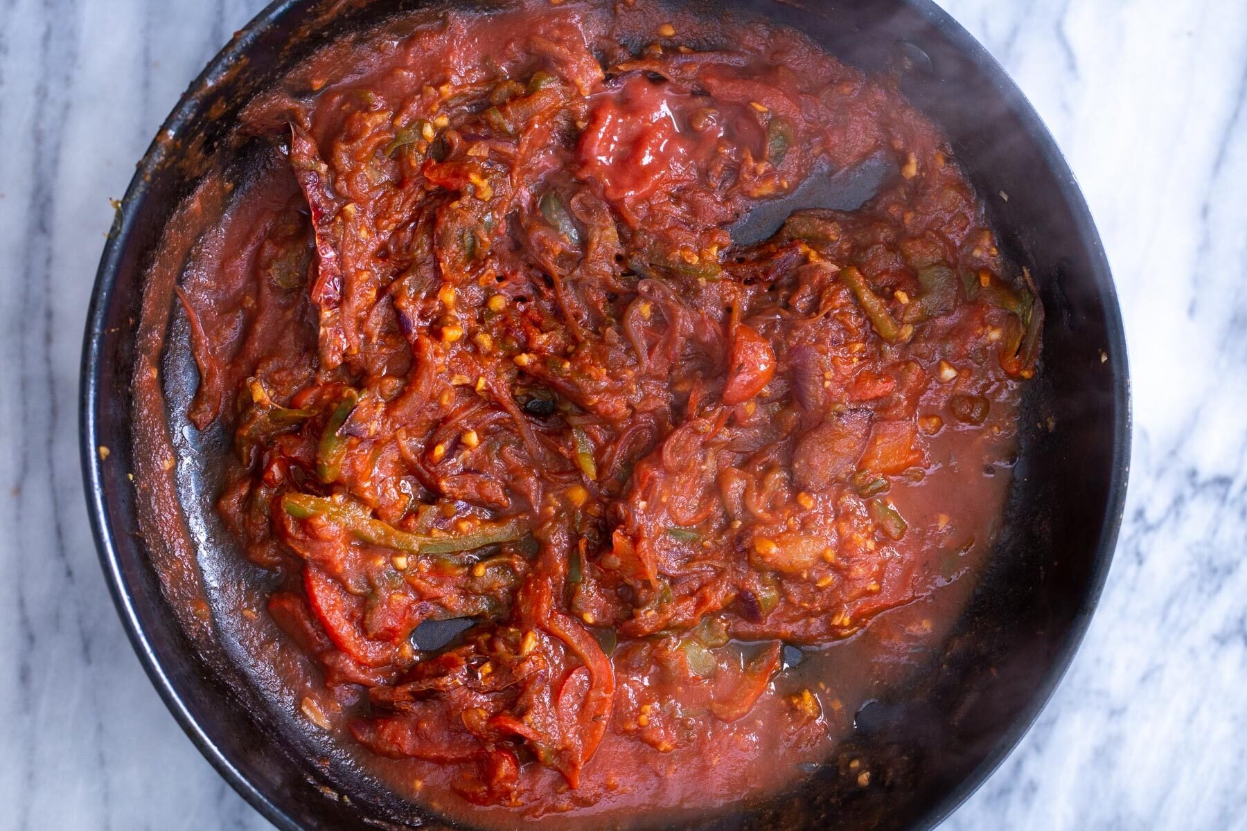 jalfrezi sauce in a skillet