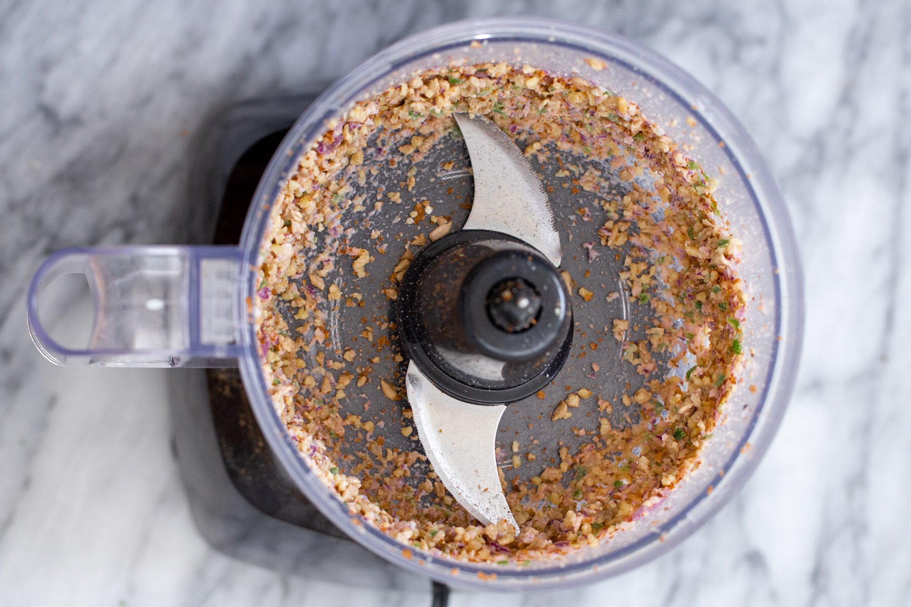 cauliflower taco meat in a food processor