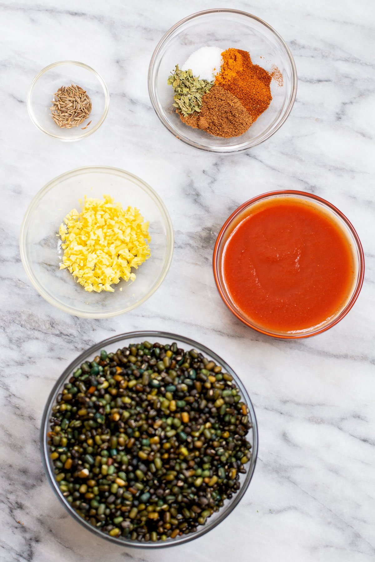 ingredients for making dal bukhara in an instant pot