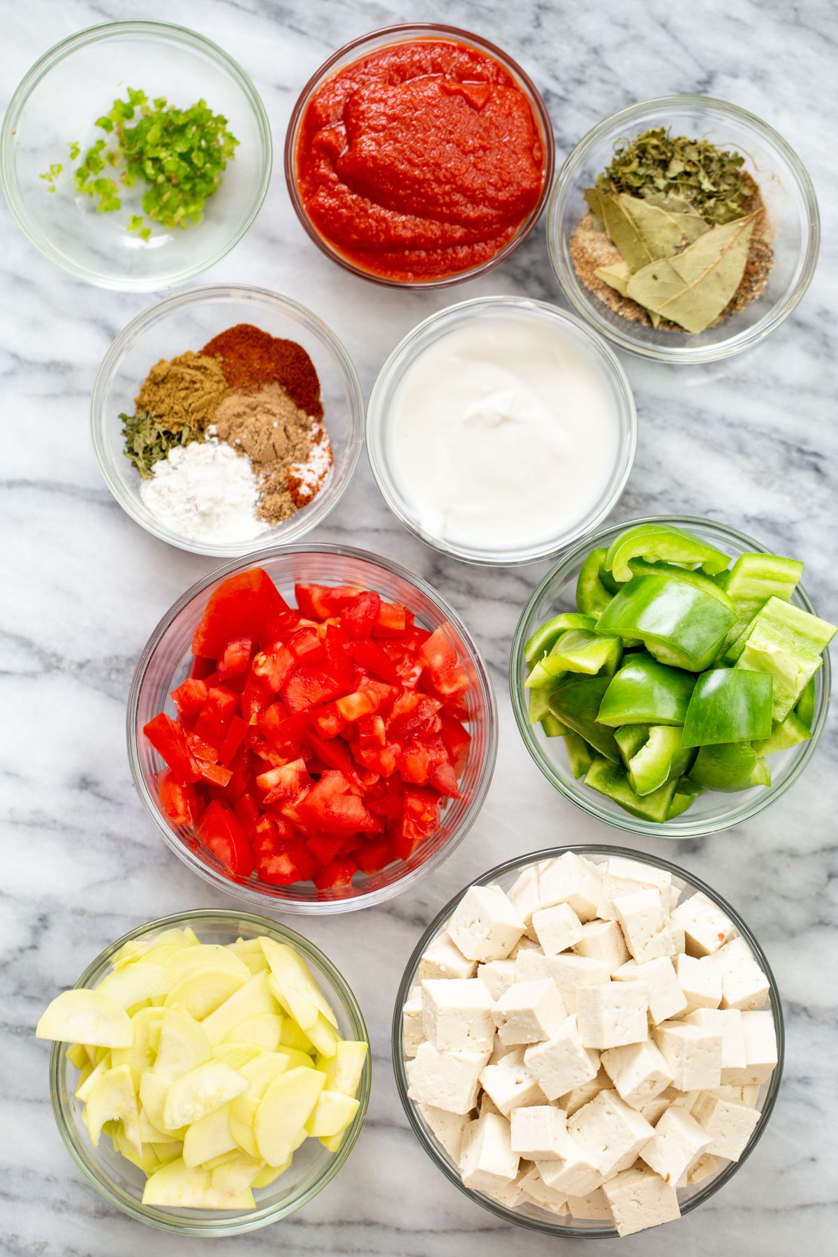 ingredients needed for making vegan tofu tikka masala