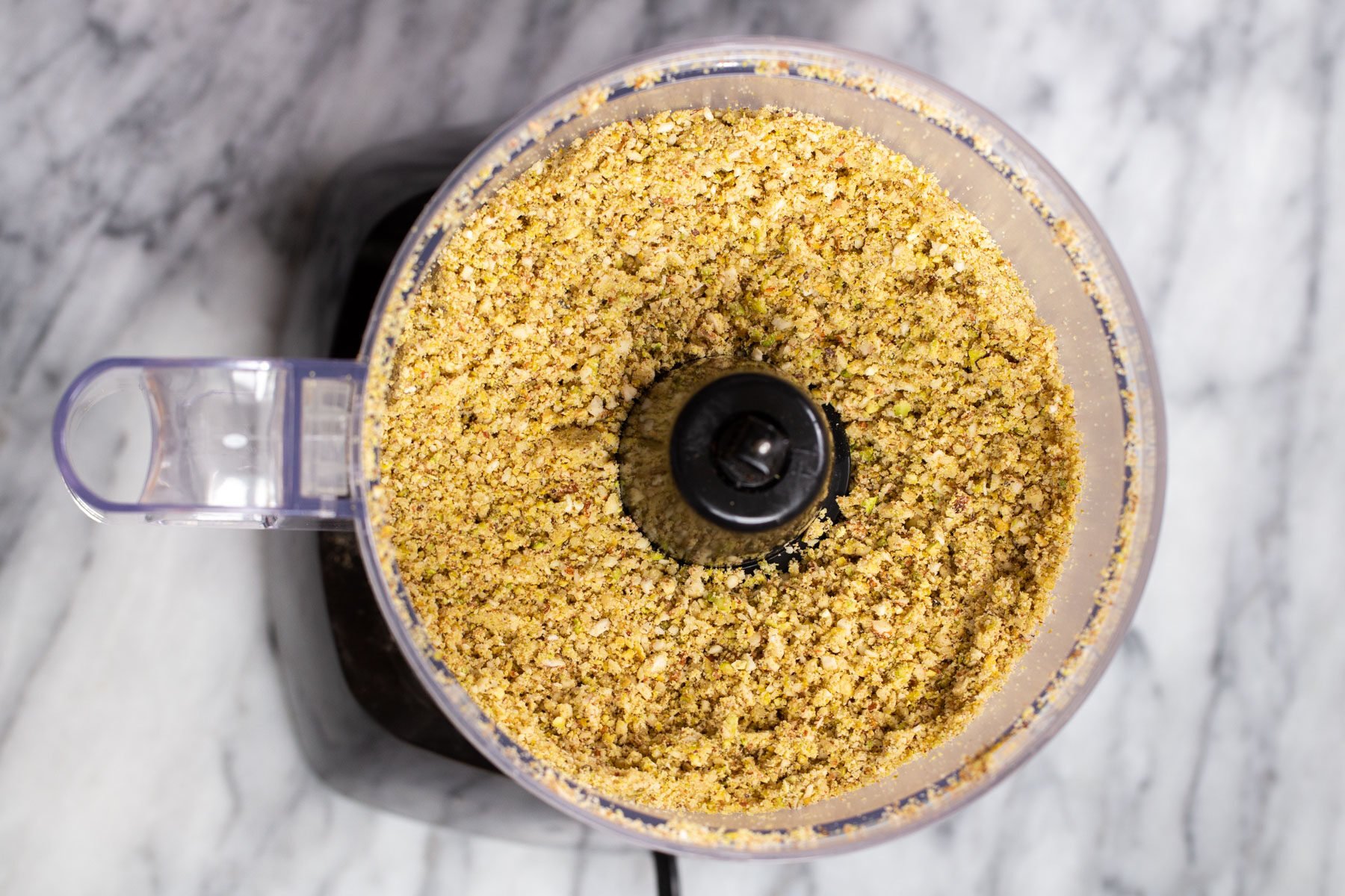 ground nuts in a food processor