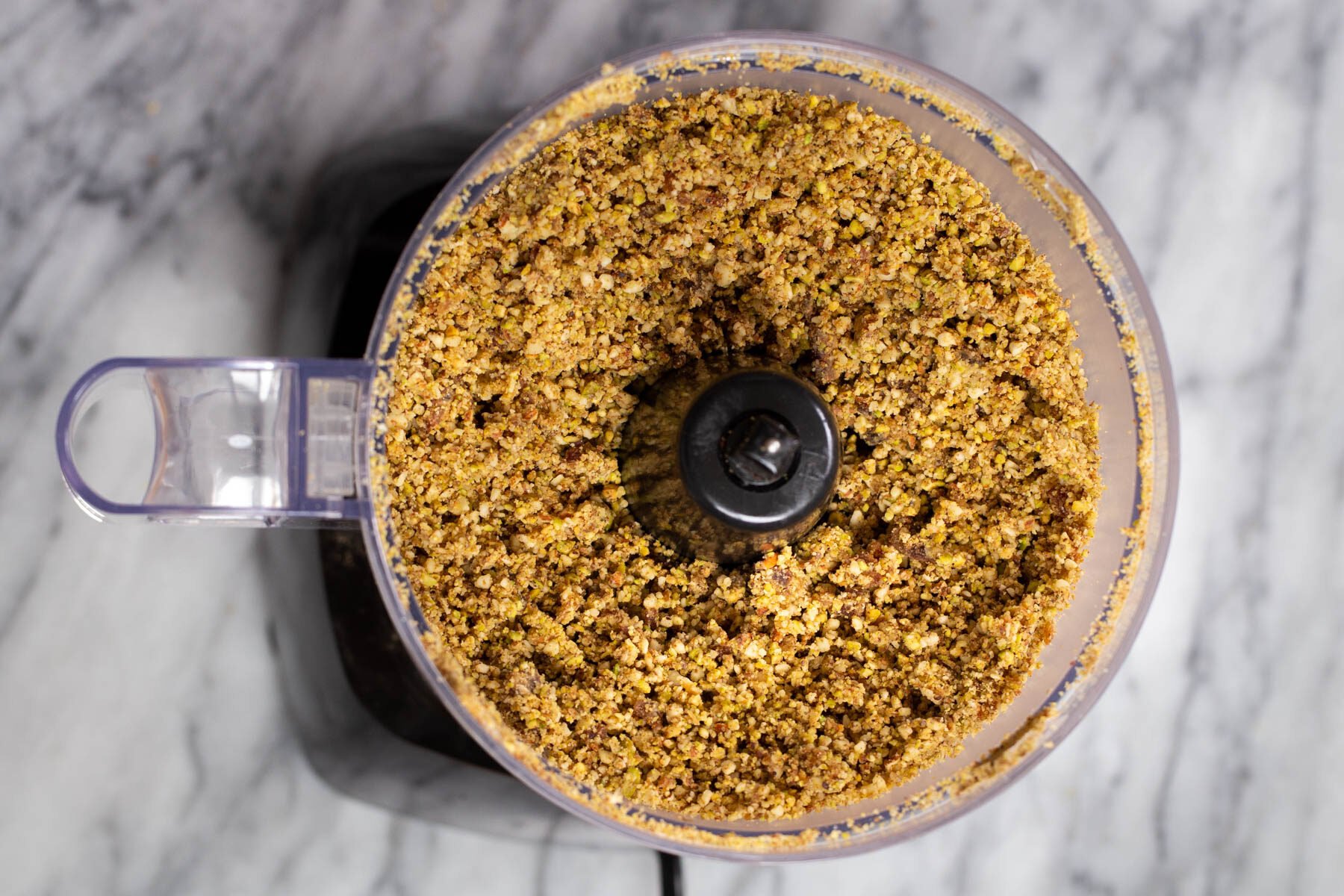 baklava filling in the container of a food processor