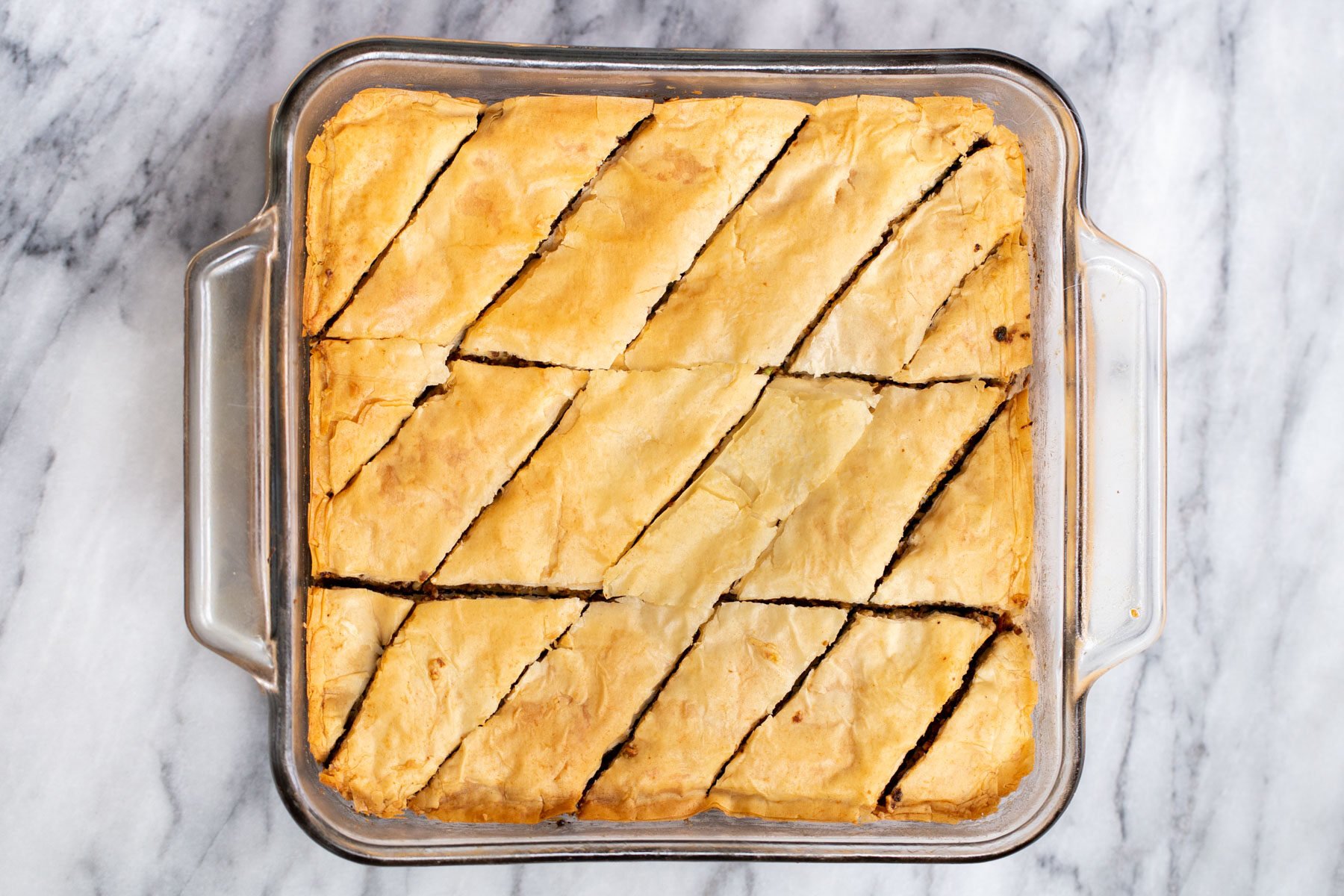 freshly baked vegan baklava