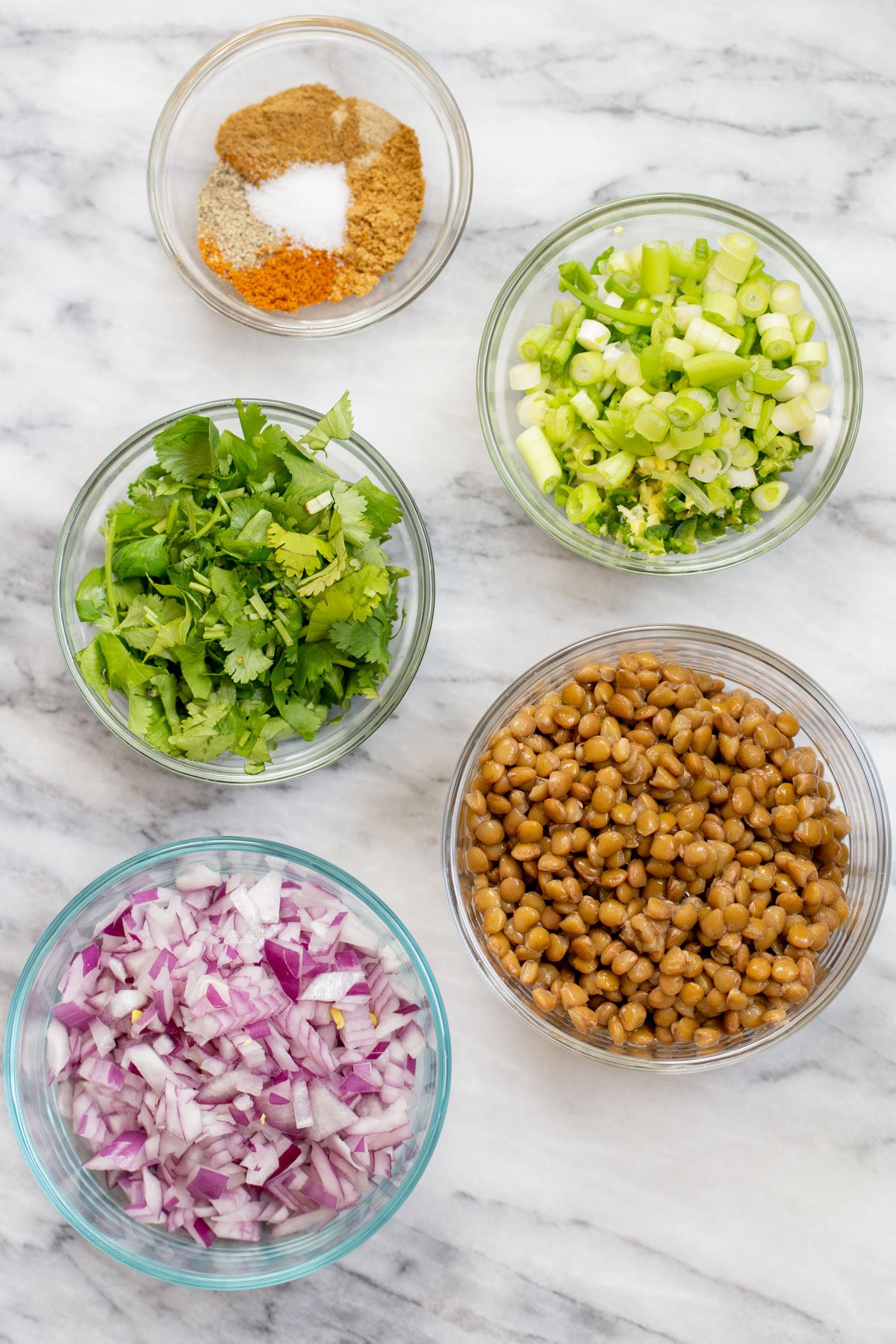 ingredients needed for making vegan lentil pie