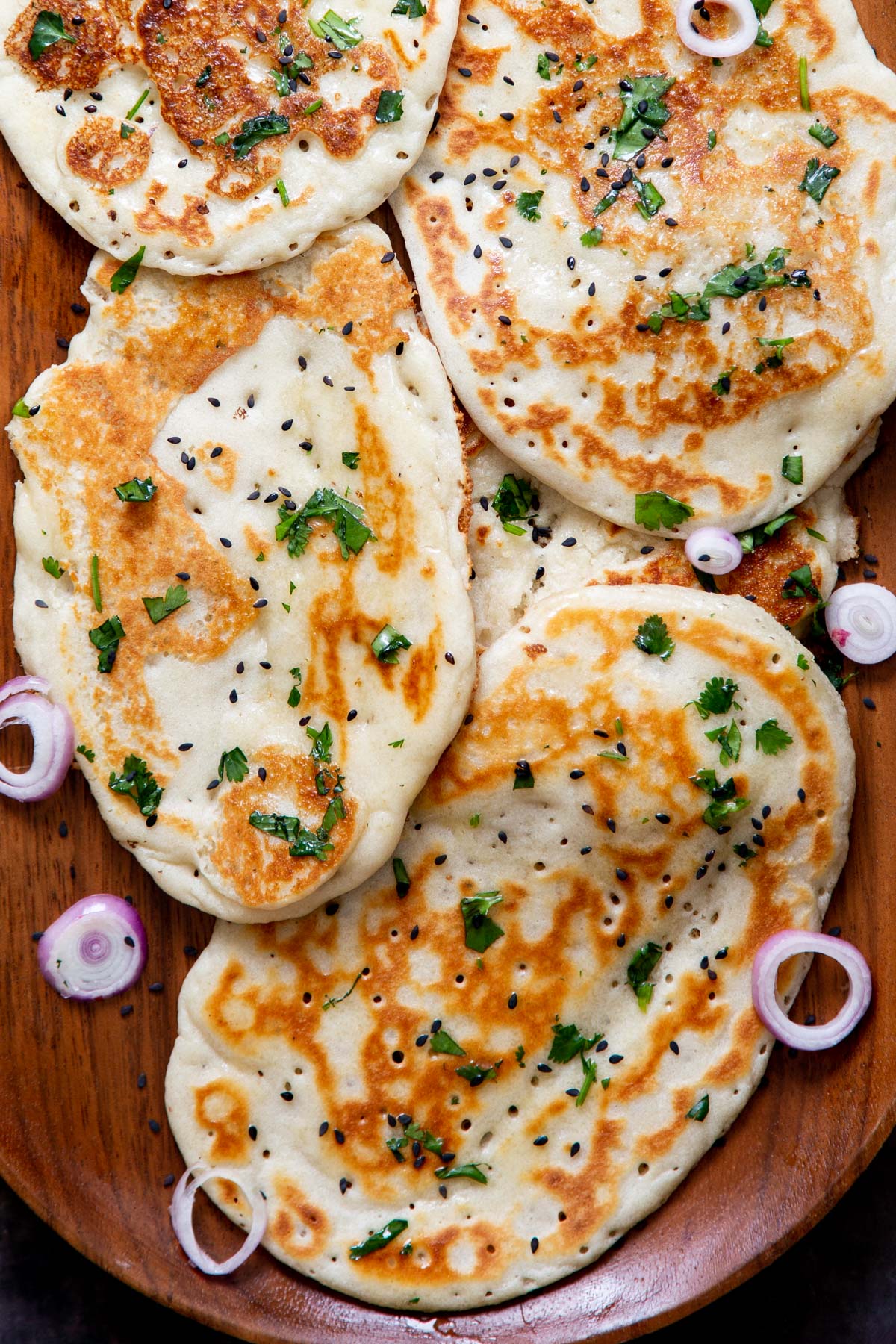 glutenfree low carb naan bread topped with sesame seeds and black sesame