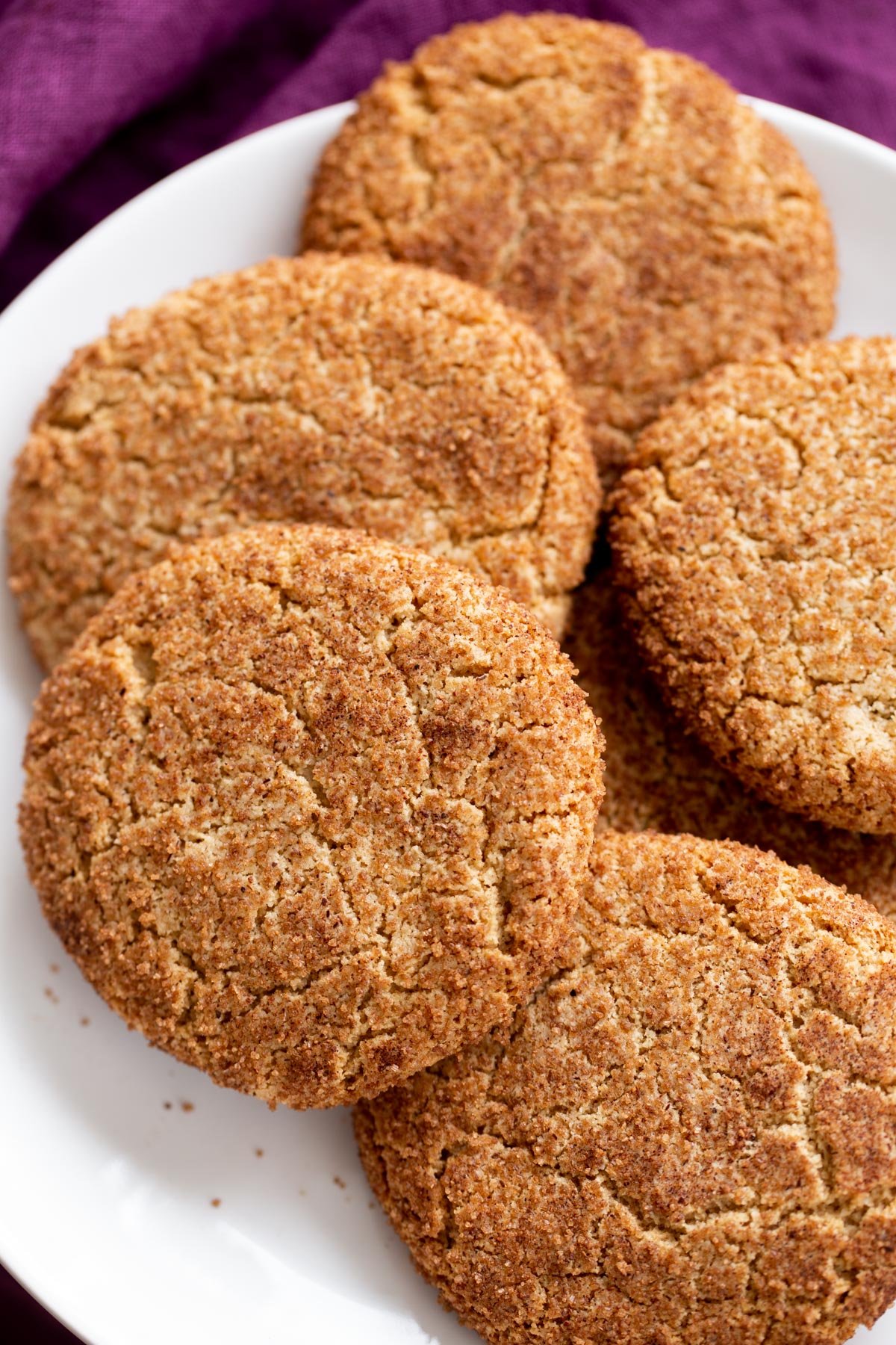 a platter with glutenfree vegan almond flour snickerdoodles