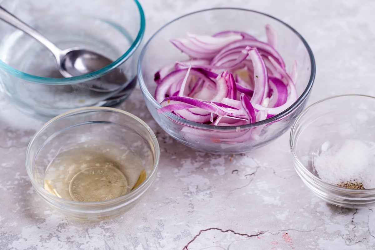 ingredients to make quick pickled onions