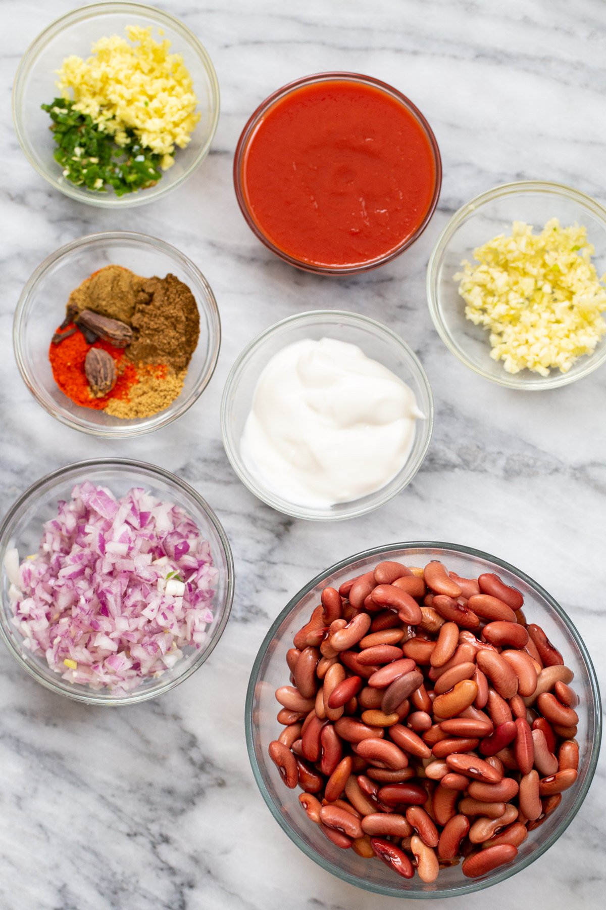 Indian Kidney Bean Curry ingredients needed for making Indian Kidney Bean Curry