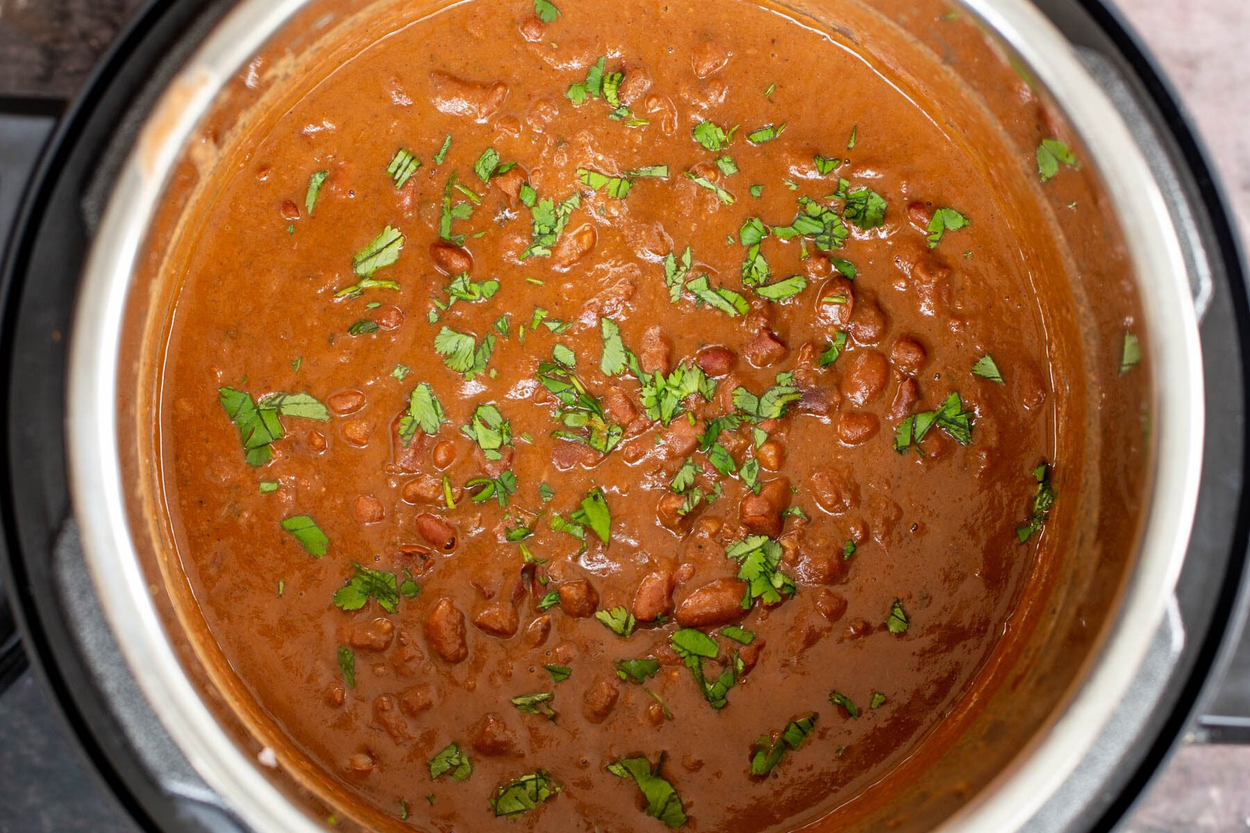 Indian Kidney Bean Curry sprinkled with cilantro
