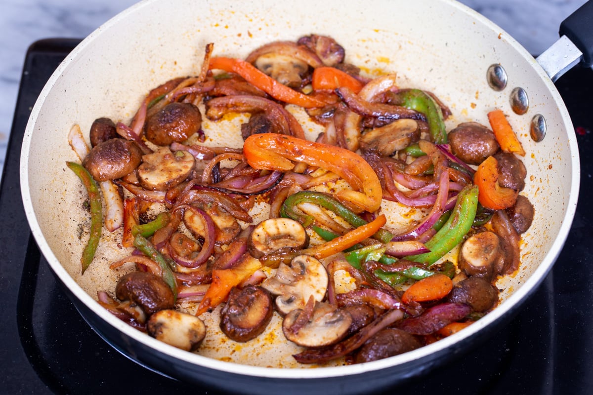 sauteed veggies in a sauteeing pan