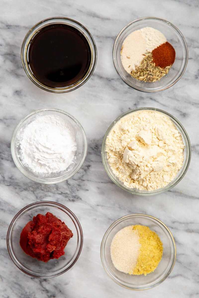 ingredients needed for making vegan pepperoni sausage