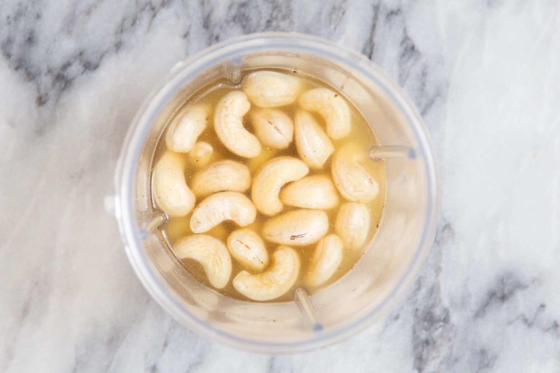 soaked cashews in a small container