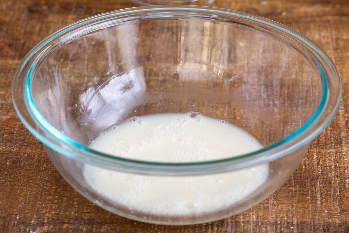 a small glass bowl with water yeast mixture