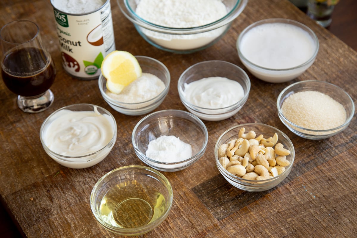 ingredients needed for making vegan tiramisu sheet cake