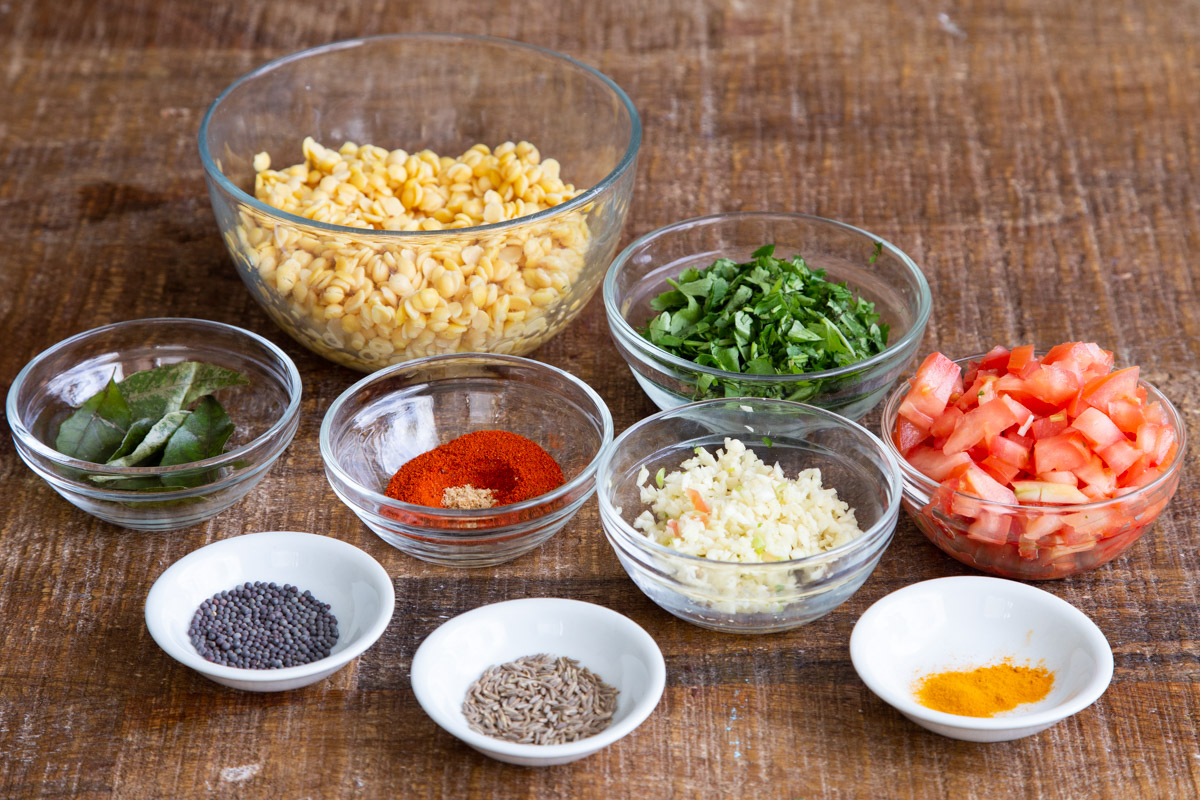 ingredients for making chataka dal