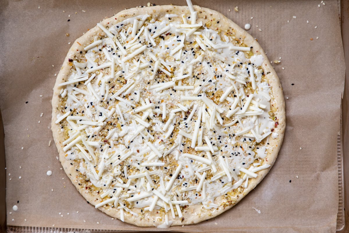 everything bagel cheesy breadsticks ready for baking